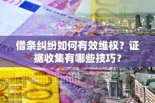 北京借条纠纷如何有效维权？证据收集有哪些技巧？